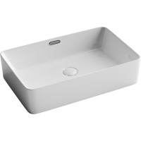 Раковина Ceramicanova Element CN5025 60 x 38 x 14 см, накладная, прямоугольная, с переливом, сантехфарфор