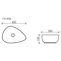 Раковина Ceramicanova Element CN5026 45.5 x 32 х 15.5 см, накладная, асимметричная, без перелива, сантехфарфор
