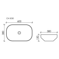 Раковина Ceramicanova Element CN5030, 60 см, накладная, сантехфарфор, цвет белый