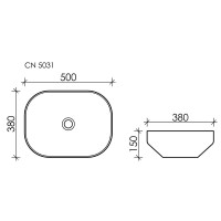 Раковина Ceramicanova Element CN5031, 50 см, накладная, сантехфарфор, цвет белый