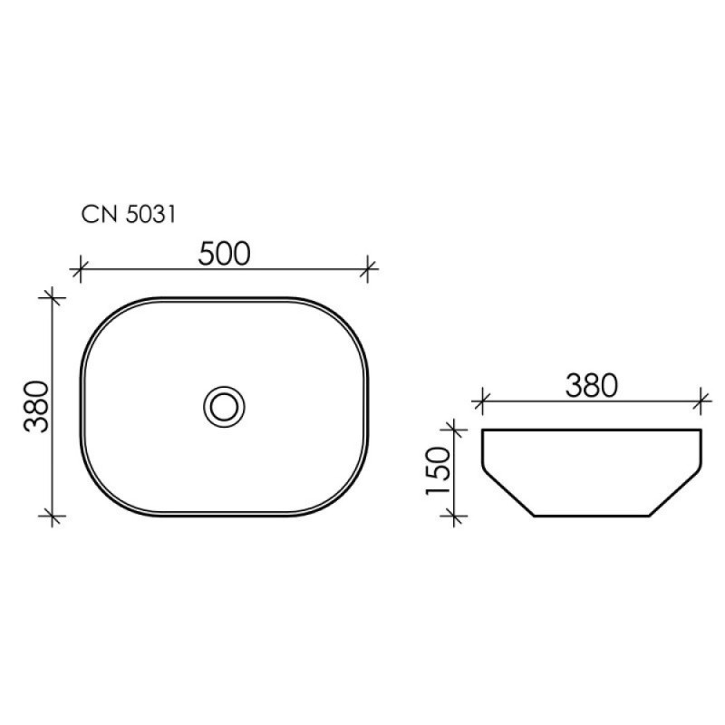 Раковина Ceramicanova Element CN5031, 50 см, накладная, сантехфарфор, цвет белый