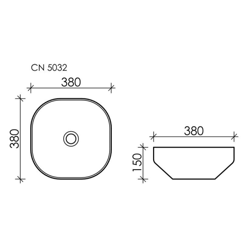 Раковина Ceramicanova Element CN5032, 40 см, накладная, сантехфарфор, цвет белый