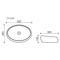 Раковина Ceramicanova Element CN5033, 55 см, накладная, сантехфарфор, цвет белый