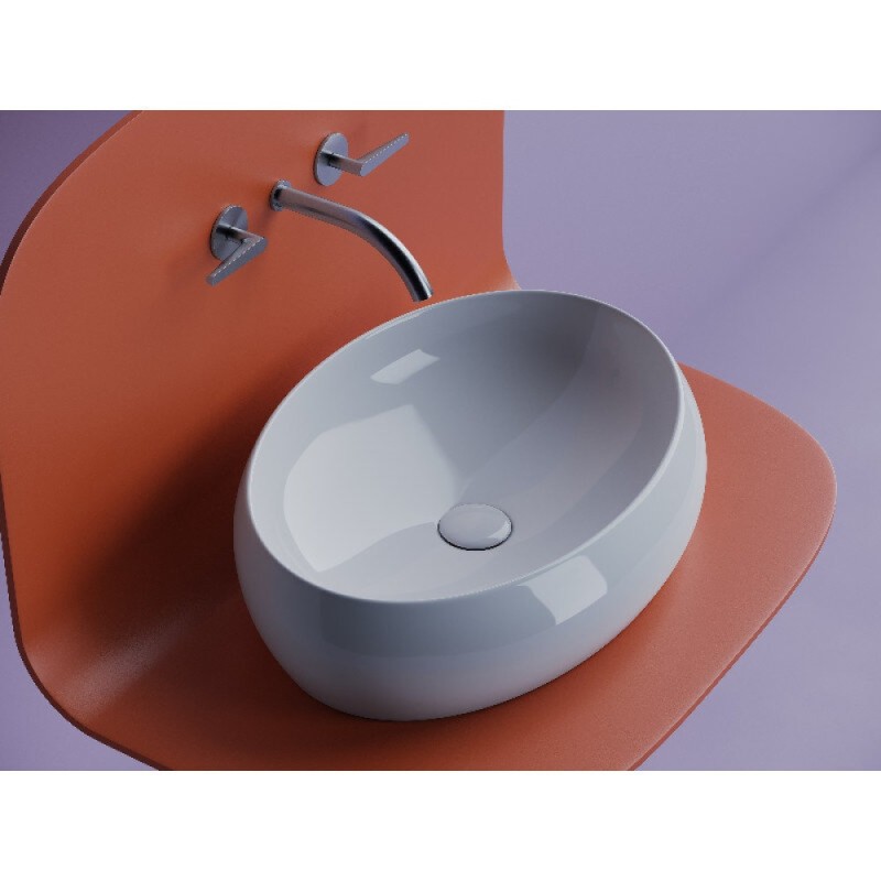 Раковина Ceramicanova Element CN5033, 55 см, накладная, сантехфарфор, цвет белый