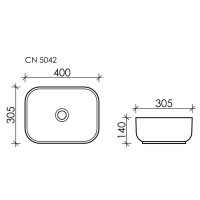 Раковина Ceramicanova Element CN5042, 40 см, накладная, сантехфарфор, цвет белый