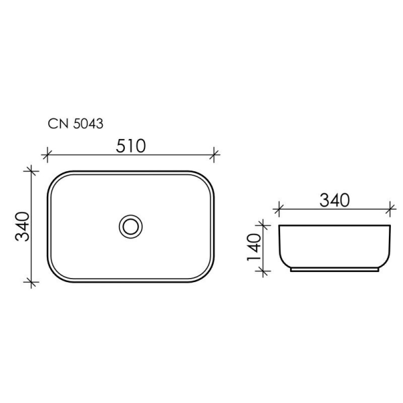 Раковина Ceramicanova Element CN5043, 50 см, накладная, сантехфарфор, цвет белый