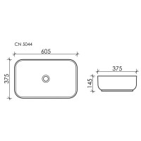 Раковина Ceramicanova Element CN5044, 60 см, накладная, сантехфарфор, цвет белый
