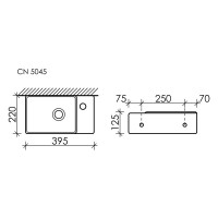 Раковина Ceramicanova Element, 40 см, подвесная, цвет белый, CN5045, сантехфарфор