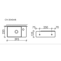 Раковина Ceramicanova Element, 40 см, подвесная, цвет черный матовый, CN5045MB, сантехфарфор