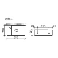 Раковина Ceramicanova Element, 40 см, подвесная, цвет белый, CN5046, сантехфарфор