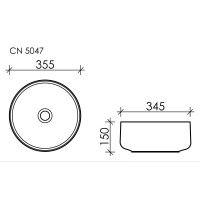Раковина Ceramicanova Element, 35 см, накладная, цвет белый, CN5047, сантехфарфор