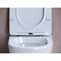 Подвесной унитаз Ceramicanova Balearica CN6000 Rimless, безободковый, крышка микролифт, белый глянцевый, сантехфарфор