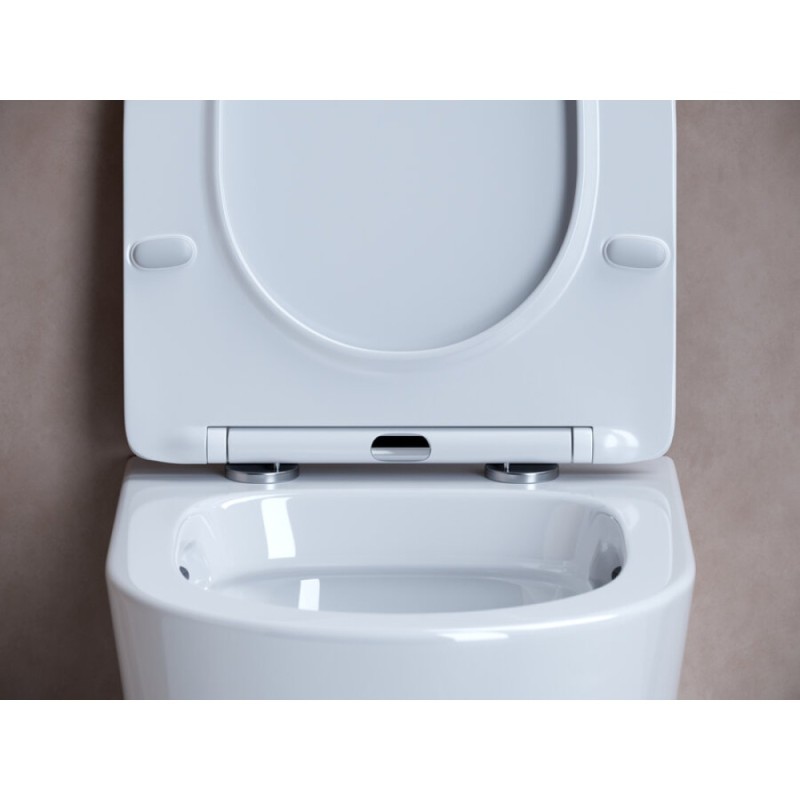 Подвесной унитаз Ceramicanova Balearica CN6000 Rimless, безободковый, крышка микролифт, белый глянцевый, сантехфарфор