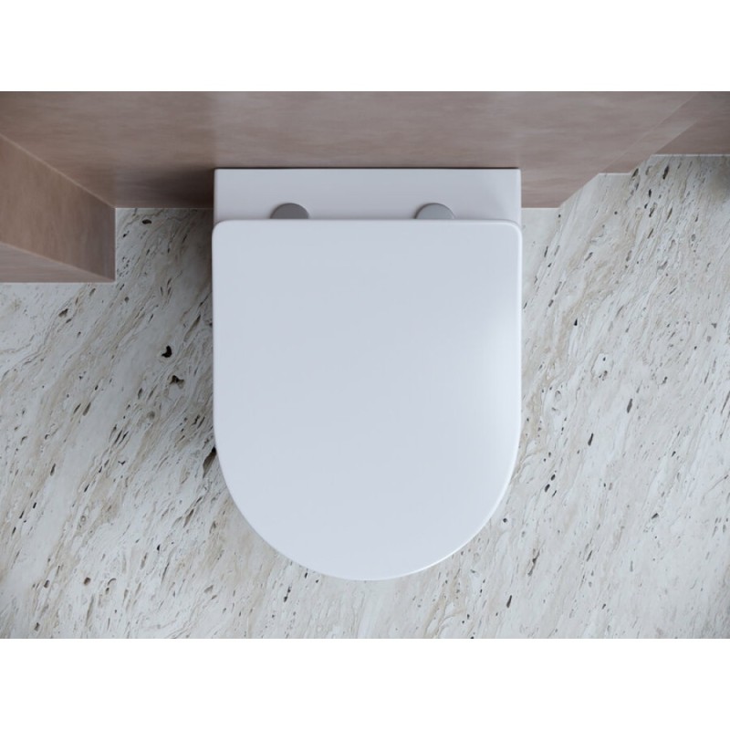 Подвесной унитаз Ceramicanova Balearica CN6000 Rimless, безободковый, крышка микролифт, белый глянцевый, сантехфарфор