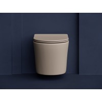 Подвесной унитаз Ceramicanova Balearica CN6000MC Rimless, безободковый, крышка микролифт, капучино матовый, сантехфарфор