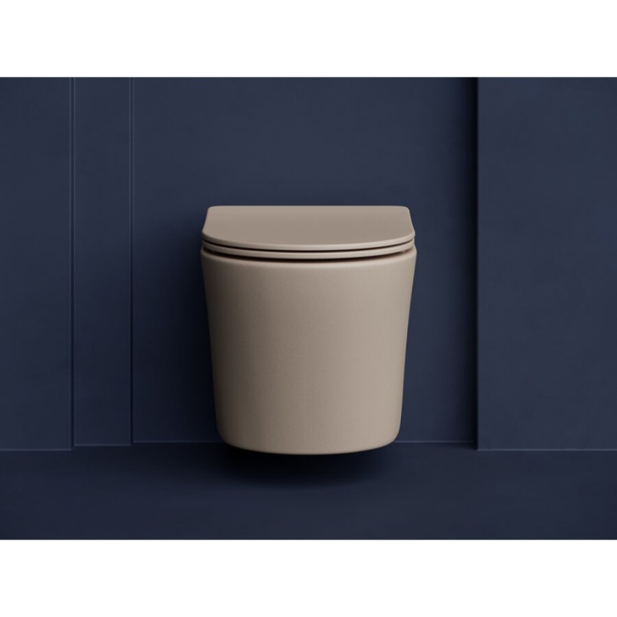 Подвесной унитаз Ceramicanova Balearica CN6000MC Rimless, безободковый, крышка микролифт, капучино матовый, сантехфарфор
