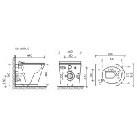 Подвесной унитаз Ceramicanova Balearica CN6000MC Rimless, безободковый, крышка микролифт, капучино матовый, сантехфарфор