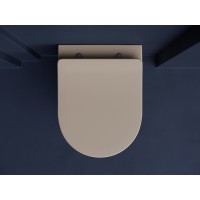 Подвесной унитаз Ceramicanova Balearica CN6000MC Rimless, безободковый, крышка микролифт, капучино матовый, сантехфарфор