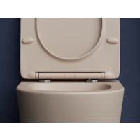 Подвесной унитаз Ceramicanova Balearica CN6000MC Rimless, безободковый, крышка микролифт, капучино матовый, сантехфарфор