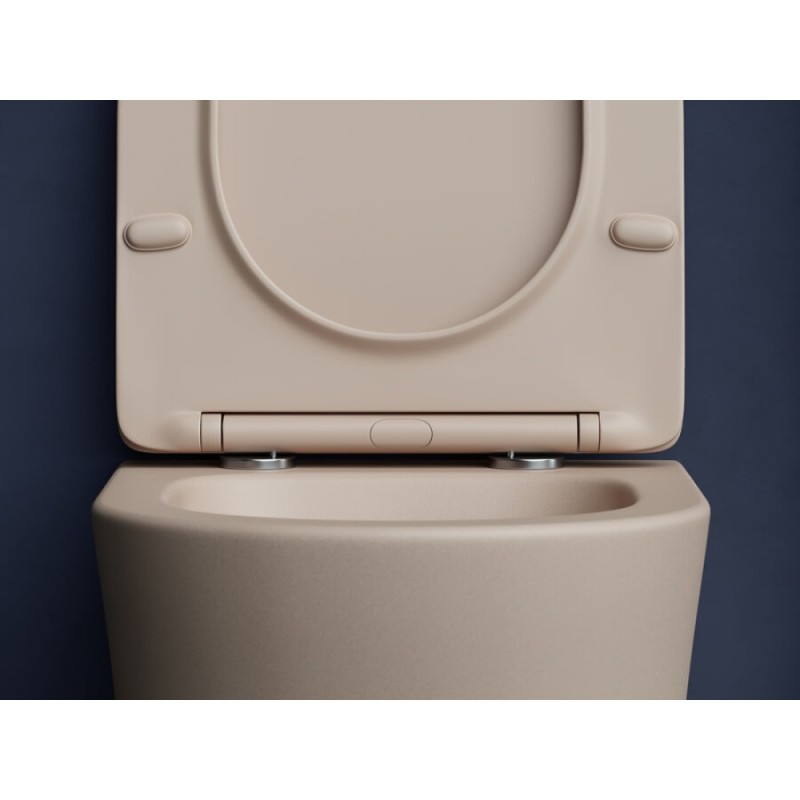 Подвесной унитаз Ceramicanova Balearica CN6000MC Rimless, безободковый, крышка микролифт, капучино матовый, сантехфарфор