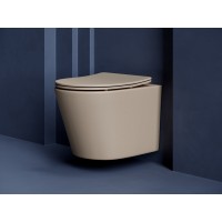 Подвесной унитаз Ceramicanova Balearica CN6000MC Rimless, безободковый, крышка микролифт, капучино матовый, сантехфарфор