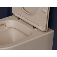 Подвесной унитаз Ceramicanova Balearica CN6000MC Rimless, безободковый, крышка микролифт, капучино матовый, сантехфарфор