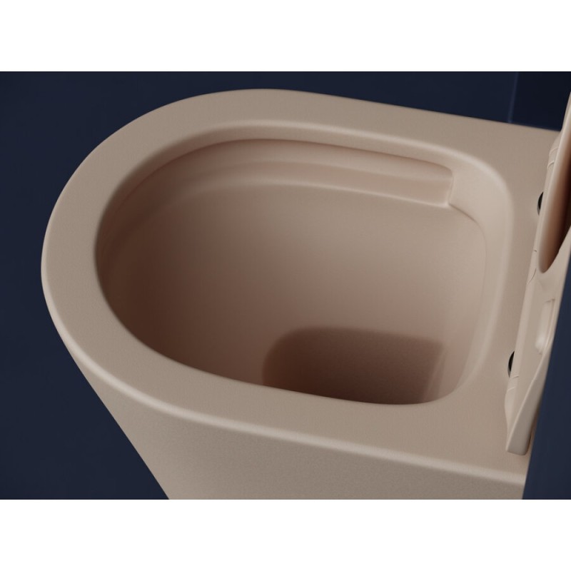 Подвесной унитаз Ceramicanova Balearica CN6000MC Rimless, безободковый, крышка микролифт, капучино матовый, сантехфарфор
