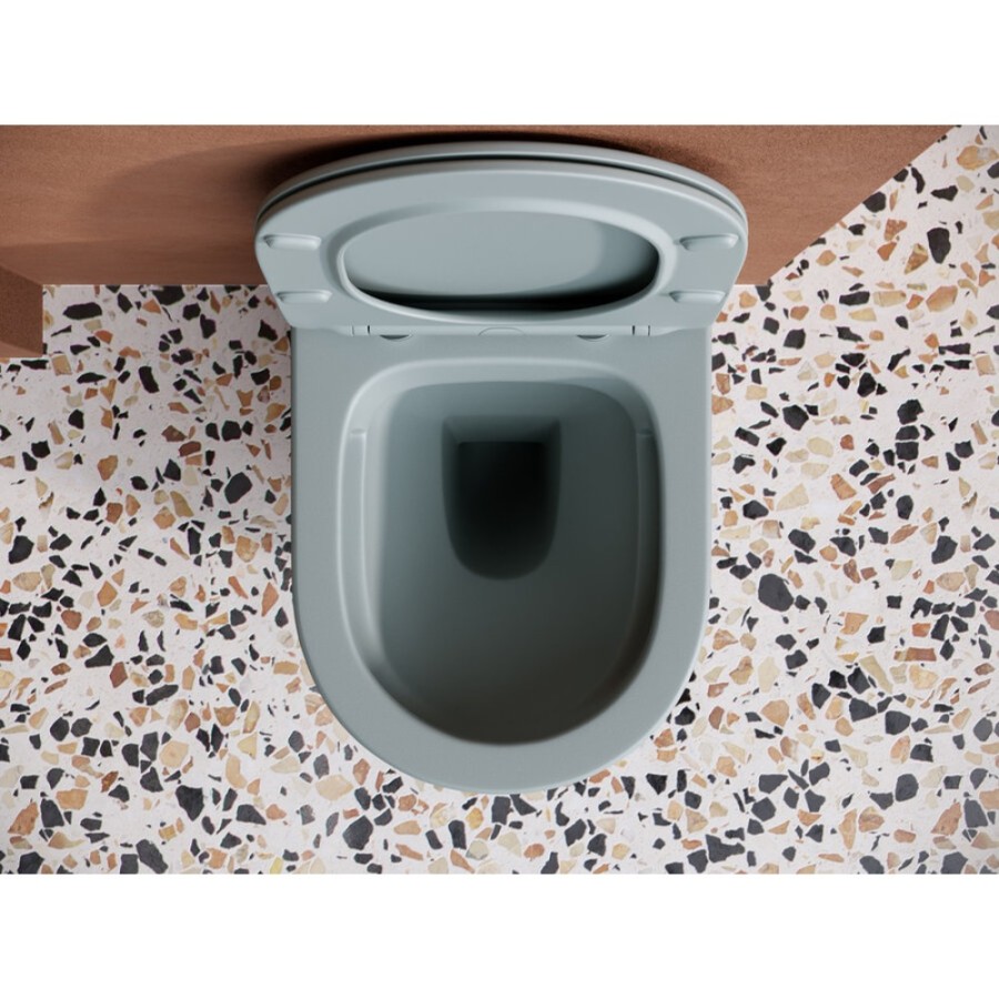 Подвесной унитаз Ceramicanova Balearica CN6000MH Rimless, безободковый, крышка микролифт, антрацит матовый, сантехфарфор