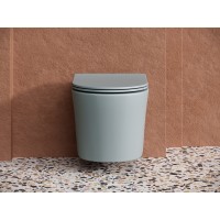 Подвесной унитаз Ceramicanova Balearica CN6000MH Rimless, безободковый, крышка микролифт, антрацит матовый, сантехфарфор