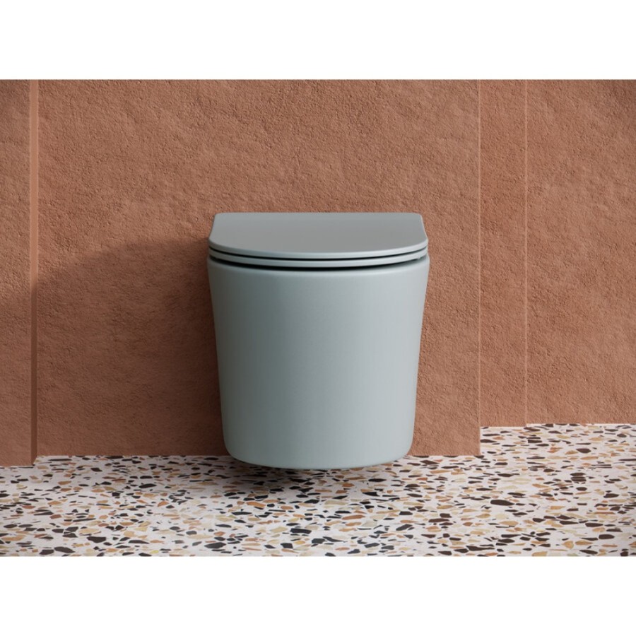 Подвесной унитаз Ceramicanova Balearica CN6000MH Rimless, безободковый, крышка микролифт, антрацит матовый, сантехфарфор