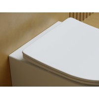 Подвесной унитаз Ceramicanova Balearica CN6000MW Rimless, безободковый, крышка микролифт, белый матовый, сантехфарфор