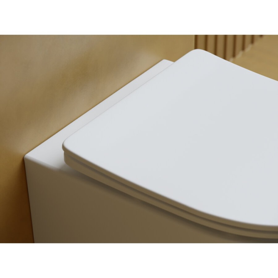 Подвесной унитаз Ceramicanova Balearica CN6000MW Rimless, безободковый, крышка микролифт, белый матовый, сантехфарфор