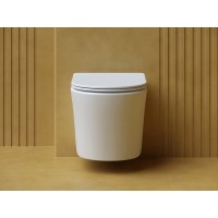 Подвесной унитаз Ceramicanova Balearica CN6000MW Rimless, безободковый, крышка микролифт, белый матовый, сантехфарфор