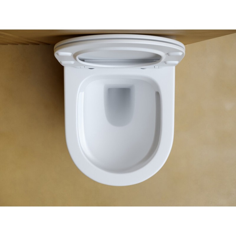 Подвесной унитаз Ceramicanova Balearica CN6000MW Rimless, безободковый, крышка микролифт, белый матовый, сантехфарфор