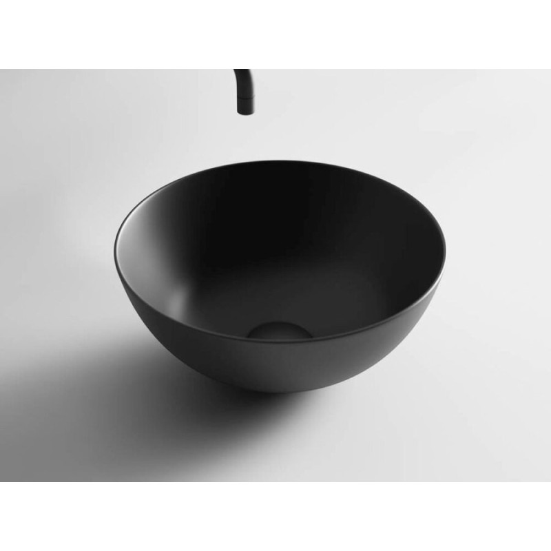 Раковина Ceramicanova CN6004 35.8 x 35.8 x 15.5 см, накладная, без перелива, черная матовая, сантехфарфор