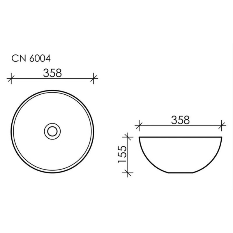 Раковина Ceramicanova CN6004 35.8 x 35.8 x 15.5 см, накладная, без перелива, черная матовая, сантехфарфор