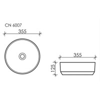 Раковина Ceramicanova CN6007 35.5 x 35.5 x 12.5 см, накладная, без перелива, черный матовый, сантехфарфор