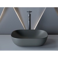 Раковина Ceramicanova Element накладная, 45.5 х 32.5 см, темный антрацит матовый, CN6009MDH, сантехфарфор