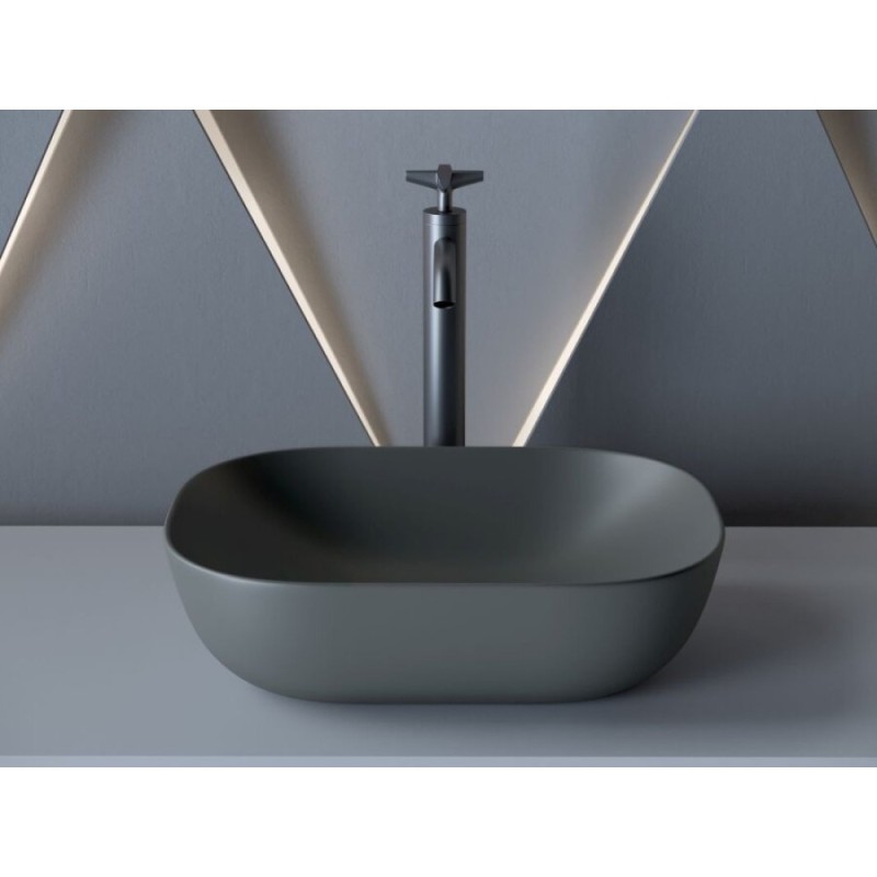 Раковина Ceramicanova Element накладная, 45.5 х 32.5 см, темный антрацит матовый, CN6009MDH, сантехфарфор