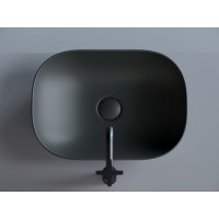 Раковина Ceramicanova Element накладная, 45.5 х 32.5 см, темный антрацит матовый, CN6009MDH, сантехфарфор