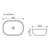 Раковина Ceramicanova Element накладная, 45.5 х 32.5 см, антрацит матовый, CN6009MH, сантехфарфор