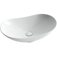 Раковина Ceramicanova CN6015 62 x 36 x 14.5 см, накладная, овальная, без перелива, сантехфарфор