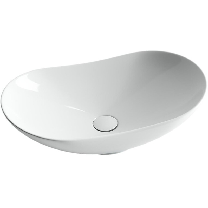 Раковина Ceramicanova CN6015 62 x 36 x 14.5 см, накладная, овальная, без перелива, сантехфарфор