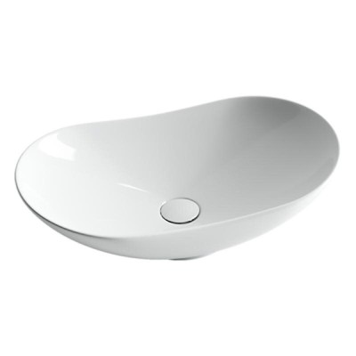 Раковина Ceramicanova CN6015 62 x 36 x 14.5 см, накладная, овальная, без перелива, сантехфарфор