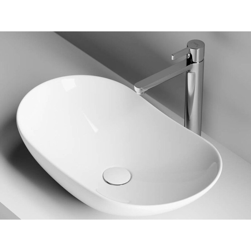 Раковина Ceramicanova CN6015 62 x 36 x 14.5 см, накладная, овальная, без перелива, сантехфарфор