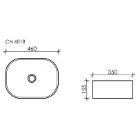 Раковина Ceramicanova Element CN6018 46 х 35 х 15.5 см, накладная, овальная, без перелива, сантехфарфор