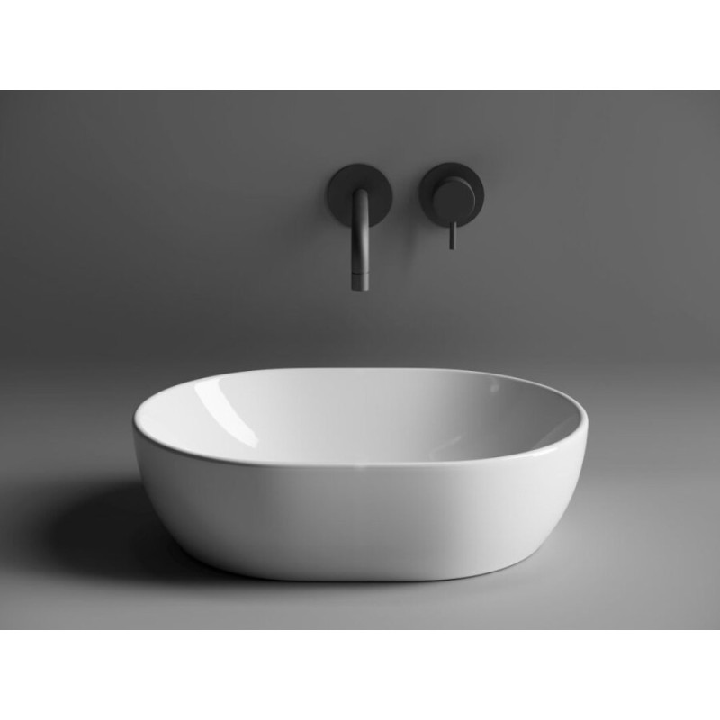 Раковина Ceramicanova Element CN6019 48 x 35 x 14 см, накладная, овальная, без перелива, сантехфарфор