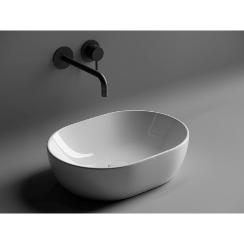 Раковина Ceramicanova Element CN6019 48 x 35 x 14 см, накладная, овальная, без перелива, сантехфарфор