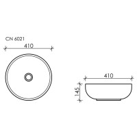 Раковина Ceramicanova Element CN6021, 41 x 41 x 14.5 см, накладная, круглая, без перелива, сантехфарфор