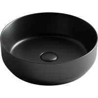 Раковина Ceramicanova Element CN6022MB, 39 x 39 x 12 см, накладная, круглая, без перелива, сантехфарфор